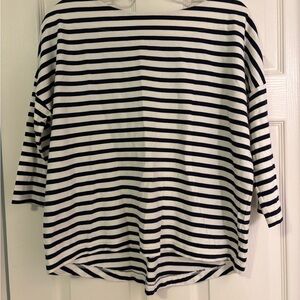 J. Crew Navy and White Striped Long Sleeve Top